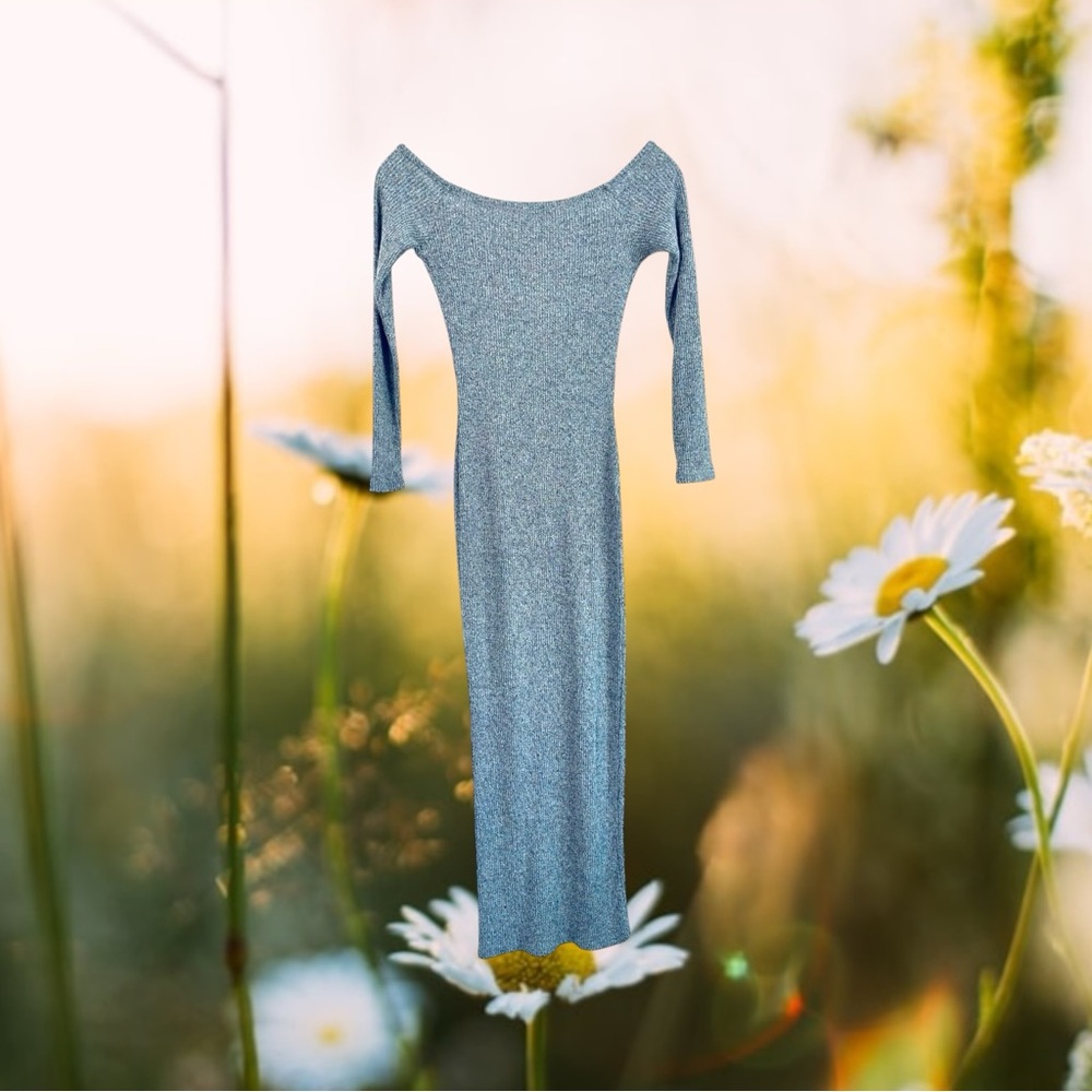 Revolve Off-Shoulder Ribbed Body-Con Midi Dress - Picture 4 of 4